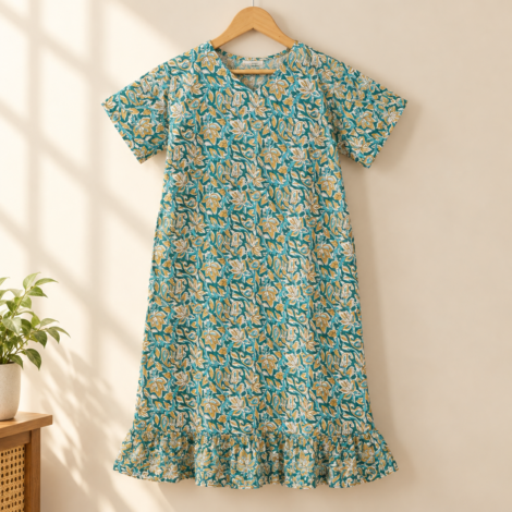 Floral Dress in Soft Sunlight