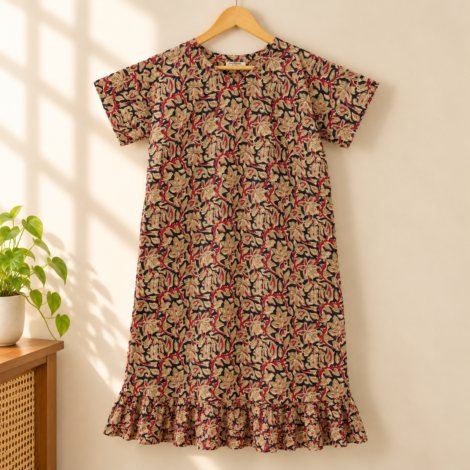 Floral Paisley Ruffle Dress Display