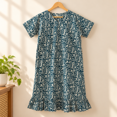 Teal Botanical Dress Display